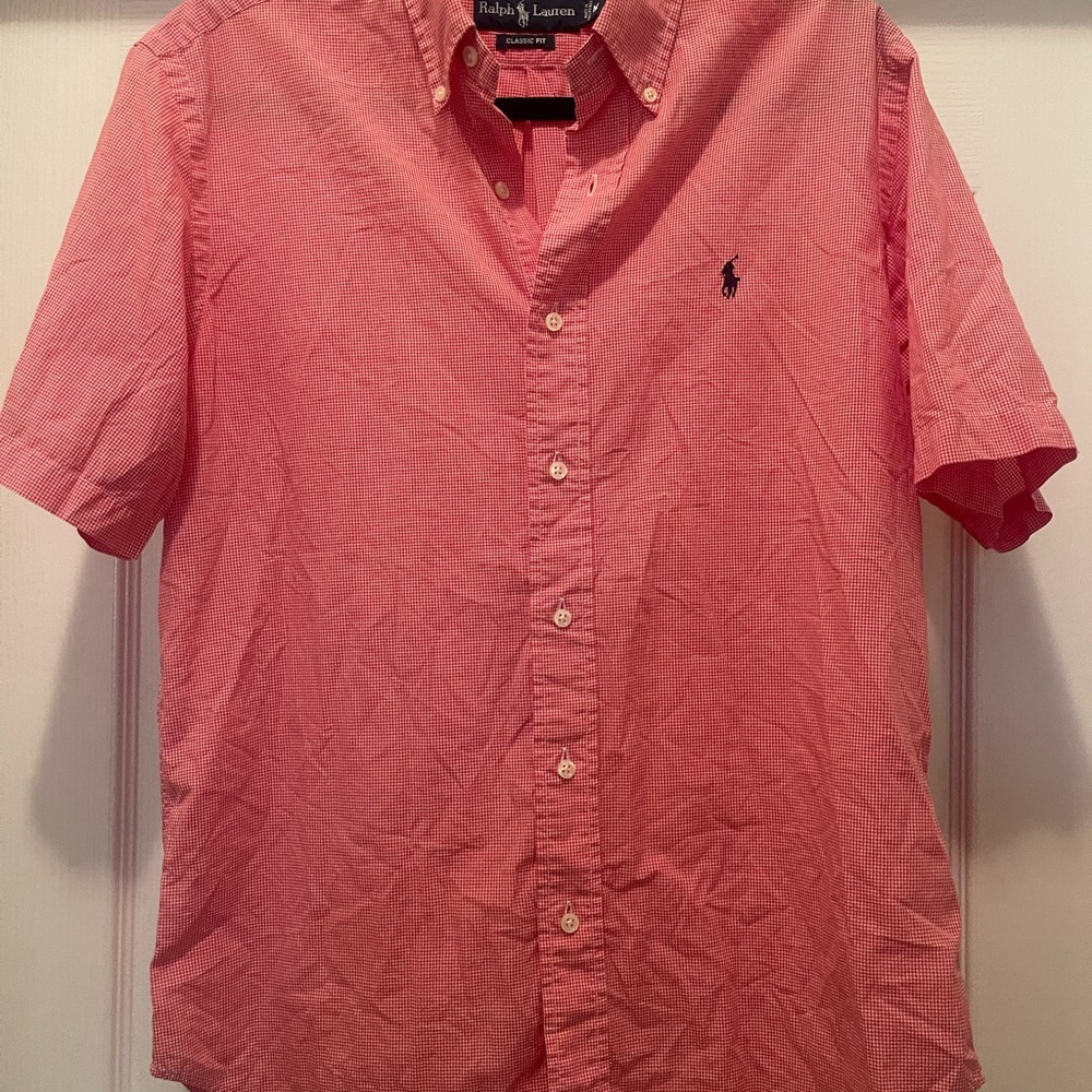Ralph Lauren Polo Mens Casual Button Down Shirt Size Medium Color Red